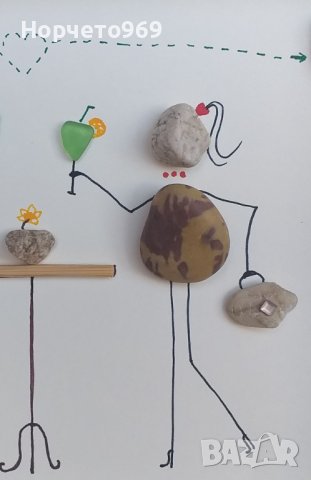 Ръчно изработено персонално пано от морски камъчета, снимка 4 - Картини - 39700271