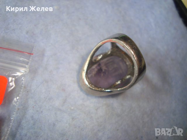 ПОСРЕБРЕН ФЕШЪН АРТ ПРЪСТЕН с НАТУРАЛЕН ЮВЕЛИРНО ШЛИФОВАН КАМЪК - АМЕТИСТ 26606, снимка 8 - Пръстени - 36393176