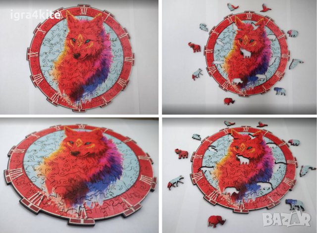 Лисица | Дървен пъзел часовник с части на животни / 9 модела, снимка 8 - Игри и пъзели - 39376364