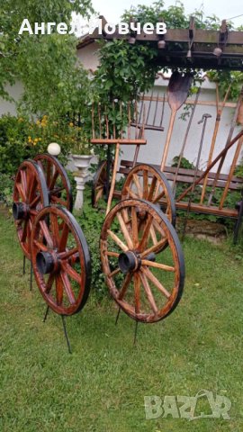 Старинни колела, лопати и др. за декорация в градината, снимка 7 - Градински мебели, декорация  - 41115527