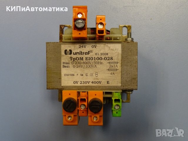 трансформатор понижаващ ”Unitraf” TpOM EI0100-028 230/400V, снимка 5 - Резервни части за машини - 42539692