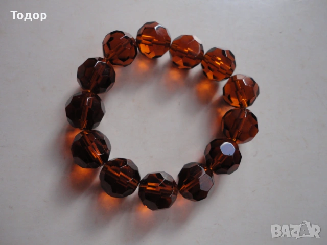 Разтегателна гривна с фасетирани камъни 5, снимка 6 - Гривни - 53023308