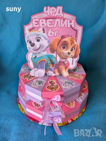 Картонена торта Скай и Еверест пес патрул