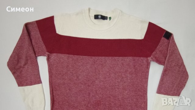 G-STAR RAW оригинален пуловер S памучен Block Stripe R Knit, снимка 2 - Пуловери - 42119062