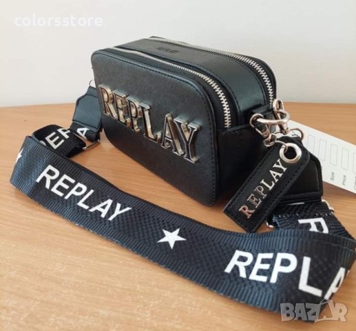 Черна кожена чанта Replay  код SG40, снимка 3 - Чанти - 38019273