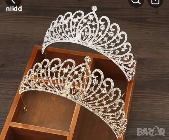 Пръснато ветрило метална корона тиара дамска детска , снимка 2 - Аксесоари за коса - 52069995