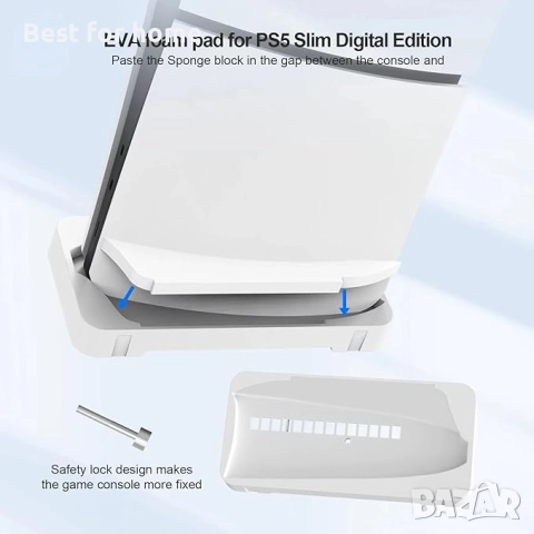 ECHZOVE PS5 Slim хоризонтална стойка, 2 в 1,съвместима с Playstation 5, снимка 6 - PlayStation конзоли - 52802477