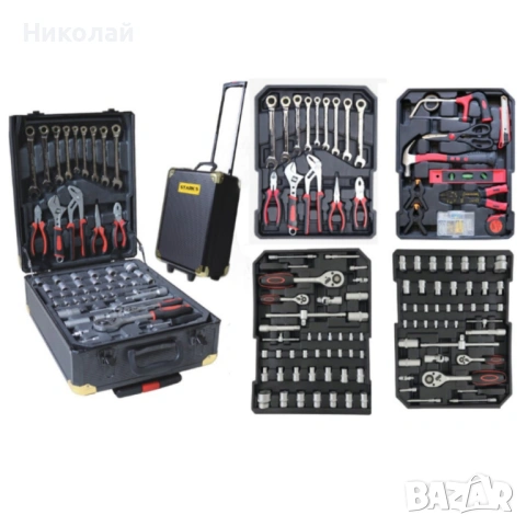 Куфар с инструменти– 599 части, професионален алуминиев тролей комплект, снимка 2 - Куфари с инструменти - 53115779