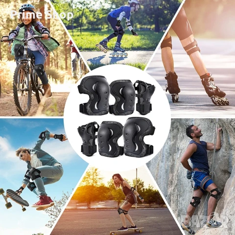 Комплект протектори 6-в-1 за колене, лакти и китки, наколенки, налакътници, снимка 8 - Аксесоари за велосипеди - 53759631