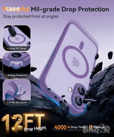 Phone 16,16pro,16Max,16+ MagSafe case с протектор за камерите 5цвята, снимка 3 - Калъфи, кейсове - 49099739