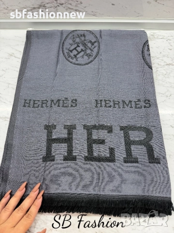 Hermes, Chanel двулицев шал, снимка 4 - Шалове - 52487973