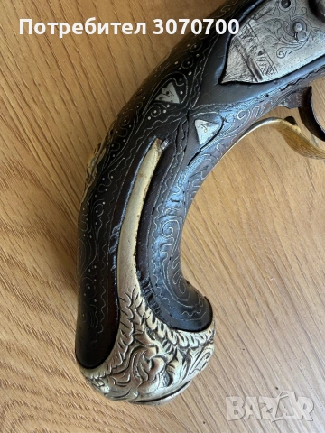 Уникален сребърен кремъчен пищов, снимка 5 - Антикварни и старинни предмети - 53841423