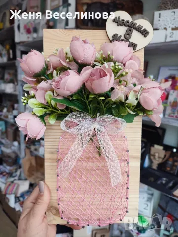 ВАЗА С ЦВЕТЯ ЗА 8 МАРТ , снимка 4 - Подаръци за жени - 49335116