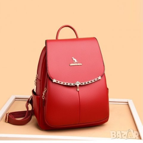 Дамска раница Renata Red, снимка 2 - Раници - 41479247
