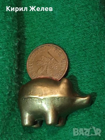 БРОНЗОВО ПРАСЕНЦЕ КАСИЧКА с 1 ПФЕНИГ СТАРА ФРГ МОНЕТА ФИГУРКА СТАТУЕТКА за КОЛЕКЦИЯ МЕСИНГ 26348, снимка 3 - Колекции - 34806231