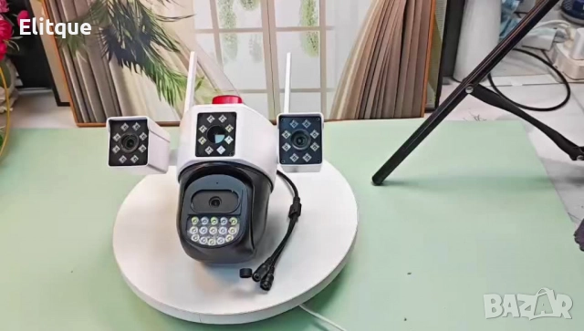 Безжична 4G WiFi камера за наблюдение с триекранен монитор,водоустойчива