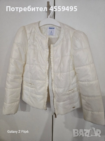 Бяло детско яке Mayoral – 8г, снимка 1