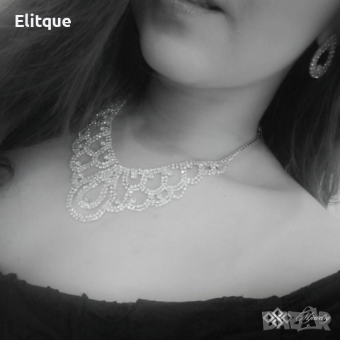 КОМПЛЕКТ CLAUDIA / Луксозен дамски комплект бижута с кристали от 2 части “Claudia” – колие и обеци , снимка 3 - Бижутерийни комплекти - 52905714