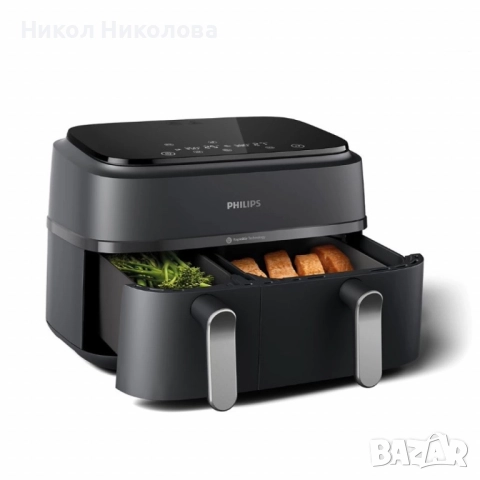 Philips Airfryer 3000 Series Dual Basket – 9L, снимка 3 - Кухненски роботи - 52436157