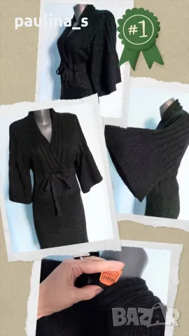 Два различни броя / Ефектна черна рокля тип туника "Object" и "Gina Tricot" / вълна / унисайз, снимка 2 - Рокли - 16790475