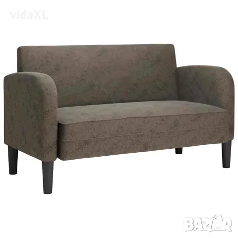 vidaXL Диван с мека мебел, тъмносив, 110 см, изкуствена кожа
