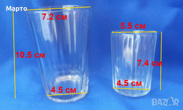 Руски стакани големи за чай, безалкохолно и малки за контцентрат и греяна ракия по 6 бр, снимка 2 - Чаши - 36254537