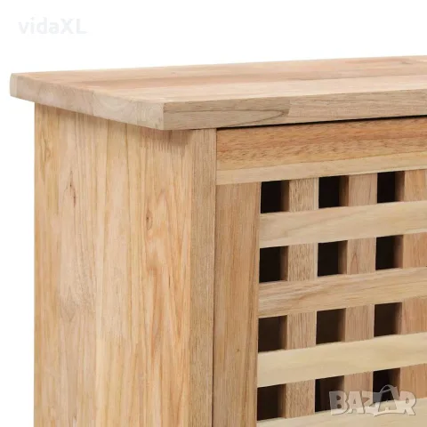 vidaXL Шкаф за съхранение на обувки, 55x20x104 cм, орехово дърво масив, снимка 5 - Шкафове - 56146467