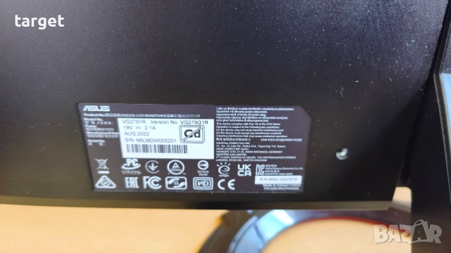 Монитор ASUS TUF Gaming VG2791R – 27", 1080p, 144Hz, снимка 6 - Монитори - 52703728
