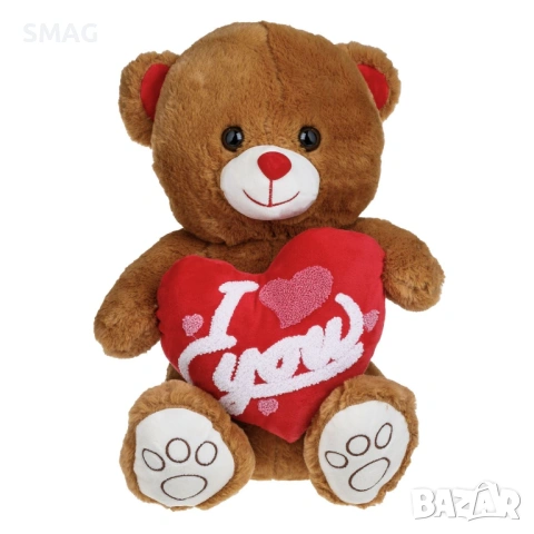 Плюшено мече с червено сърце I Love You за Свети Валентин 40 см_1245259