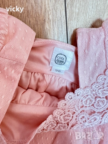 Ефирна лятана рокличка в бледорозов цвят Cool Club, размер 98 , снимка 4 - Детски рокли и поли - 53156791
