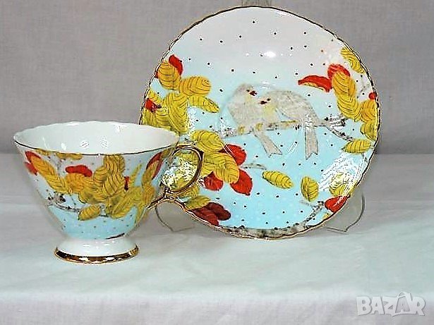  Комплект чаши от костен порцелан за чай и кафе, снимка 3 - Чаши - 34528006