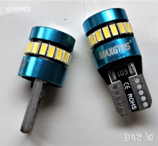 2xT10 LED W5W 5W 12V Супер ярки крушки бели и сини 6000К, снимка 7 - Части - 38779438
