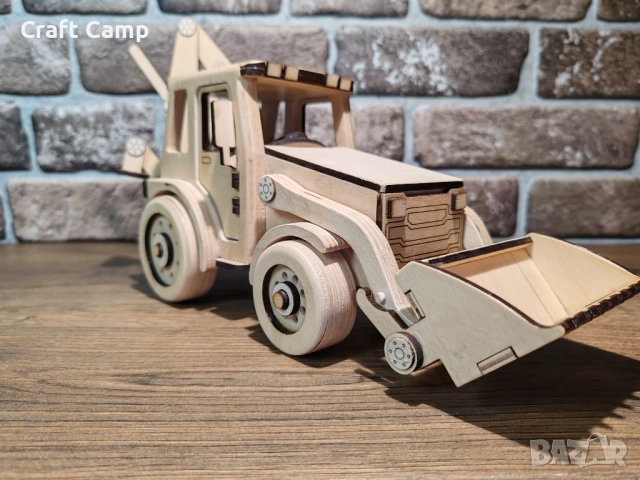 Дървен модел на Багер – Craft Camp, снимка 4 - Коли, камиони, мотори, писти - 52737058