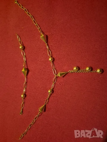 сребърен комплект колие и гривна, снимка 4 - Бижутерийни комплекти - 48483131