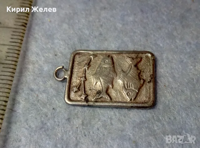 ЗОДИЯ РИБИ АСТРОЛОГИЧЕСКИ СРЕБЪРЕН МЕДАЛЬОН СРЕБРО 925 МАЙСТОРСКА ЗОДИАКАЛНА АРТ ВИСУЛКА 47951, снимка 3 - Колиета, медальони, синджири - 48954405