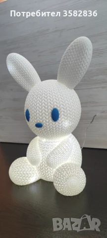 Детска нощна лампа с дистанционно - плетено зайче, снимка 2 - Детски нощни лампи - 51427437