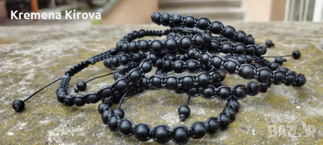 Мъжки гривни шамбала от естествени камъни оникс. Бижута Луди гъби. Ръчна изработка.