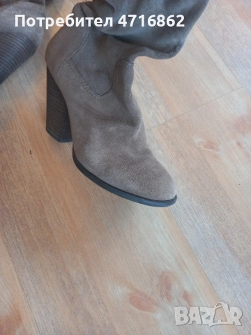 Дамски, италиански велурени ботуши , снимка 3 - Дамски ботуши - 53253970