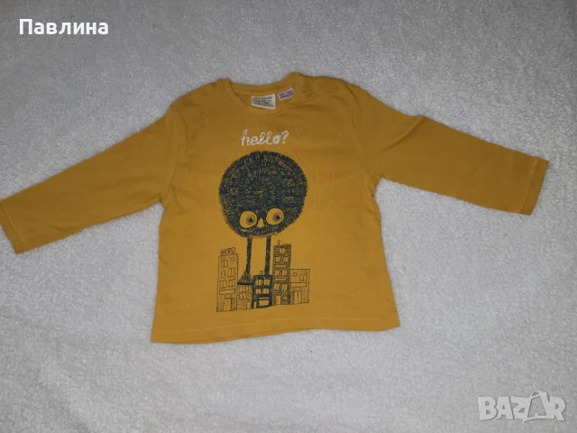 Лот от 9 Бебешки Блузки с Дълъг Ръкав - 12-18м, снимка 12 - Бебешки блузки - 51417530