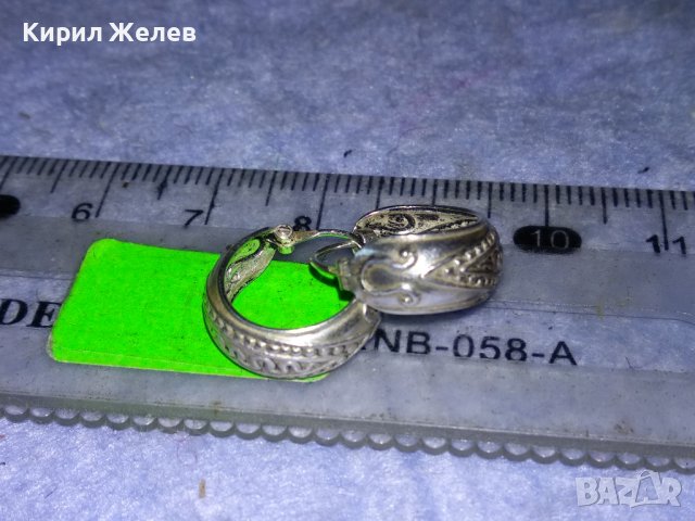 ОРНАМЕНТИРАНИ РЕТРО АРТ СРЕБЪРНИ ОБЕЦИ СРЕБРО 925 РЪЧНА МАЙСТОРСКА СТАРА ИЗРАБОТКА 18586, снимка 11 - Обеци - 40920792