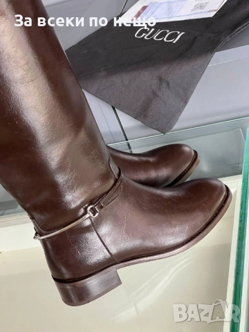 Gucci Дамски Зимни Кожени Ботуши - 2 Налични Цвята Код E1080, снимка 12 - Дамски ботуши - 52347675