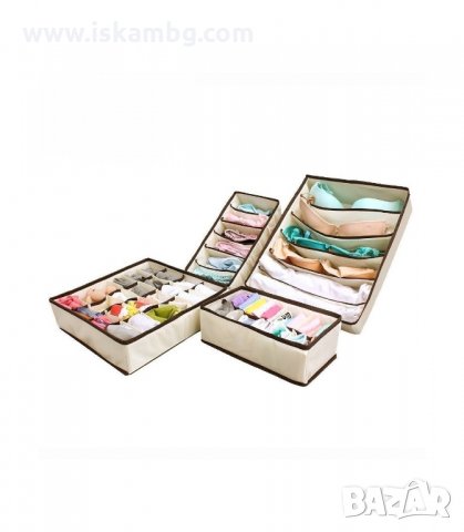 КОМПЛЕКТ ОТ 4БР. СГЪВАЕМИ ОРГАНАЙЗЕРИ ЗА ЧЕКМЕДЖЕТА ЗА БЕЛЬО, ЧОРАПИ, СУТИЕНИ И ДР. - код 1751, снимка 6 - Органайзери - 33986929