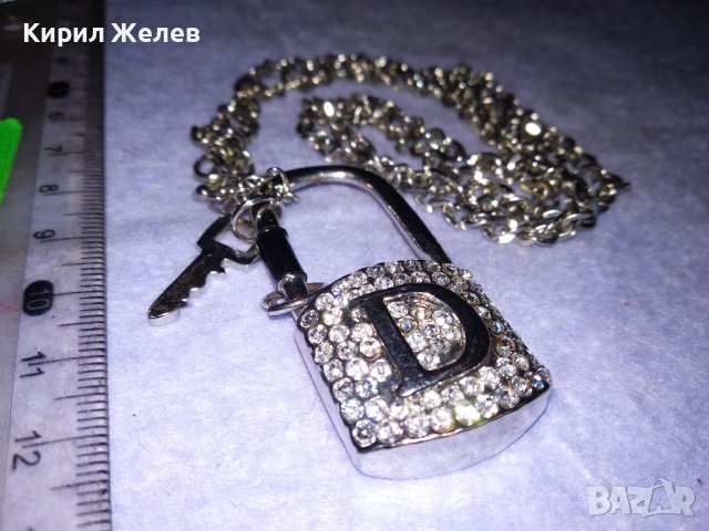 ШАРМАНТЕН МЕДЕН с БЯЛА ПОЗЛАТА АРТ ПЕНДАНТ КАТИНАРЧЕ с ИСКРАЩИ КРИСТАЛИ и СТОМАНЕНА ВЕРИЖКА 37394, снимка 9 - Колиета, медальони, синджири - 41389433