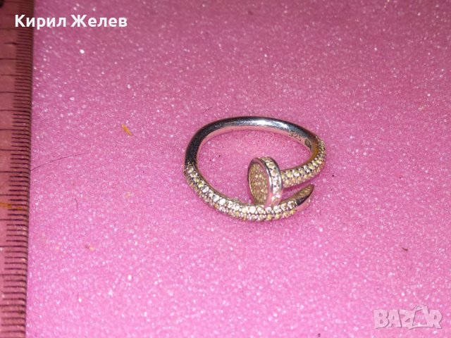 ПРЕКРАСЕН НЕЖЕН АРТ РЕГУЛИРУЕМ СКЪПОЦЕНЕН СРЕБЪРЕН ПРЪСТЕН СРЕБРО 925 АНГЛИЯ с ИСКРЯЩИ ЦИРКОНИ 43191, снимка 8 - Пръстени - 44314781