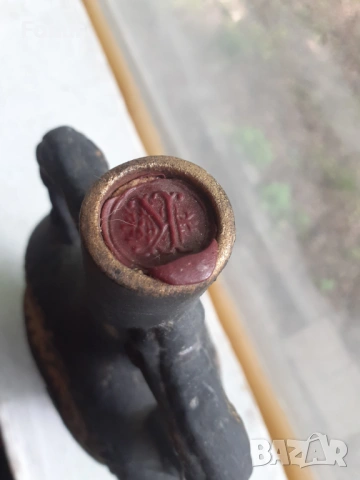 Старо вино бъклица Мерло от Хърсово с печат -Рилски манастир, снимка 5 - Антикварни и старинни предмети - 53429544