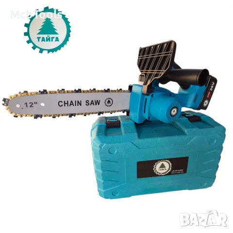 Акумулаторна резачка Тайга 36V Трион за клони с 2 батерии и 2 вериги, снимка 2 - Други инструменти - 49758430