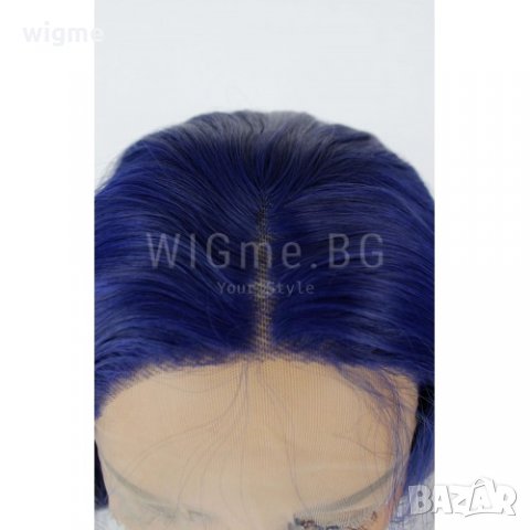 Дълга права синя лейс фронт перука Марая, снимка 9 - Аксесоари за коса - 29607740