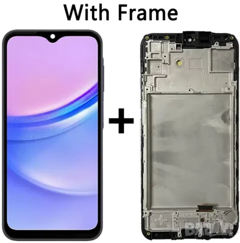 Дисплей за Samsung Galaxy A15, 5G, 4G, SM-A155F, тъч скрийн, с рамка, екран, тъчскрийн, A155, A156, снимка 2 - Резервни части за телефони - 48605477