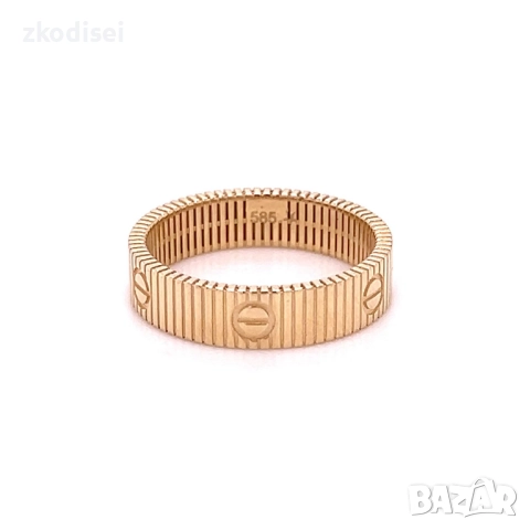 Златен дамски пръстен Cartier 2,15гр. размер:54 14кр. проба:585 модел:36272-6, снимка 2 - Пръстени - 52923877