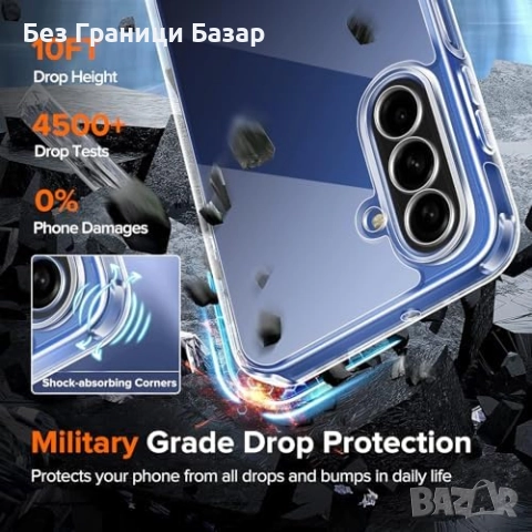 Нов Калъф + 2 стъкла за Samsung Galaxy A17, военна защита, прозрачен кейс, снимка 4 - Калъфи, кейсове - 51681347